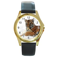 Tiger 2015 0101 Round Gold Metal Watches