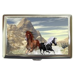 Beautiful Horses Running In A River Cigarette Money Cases by FantasyWorld7