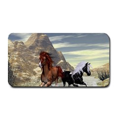 Beautiful Horses Running In A River Medium Bar Mats by FantasyWorld7