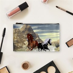 Beautiful Horses Running In A River Cosmetic Bag (small)  by FantasyWorld7