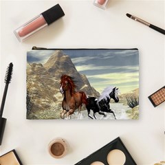 Beautiful Horses Running In A River Cosmetic Bag (medium)  by FantasyWorld7