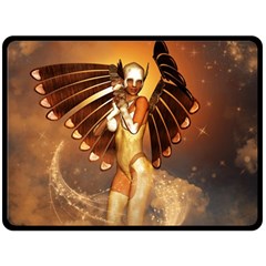 Beautiful Angel In The Sky Fleece Blanket (large)  by FantasyWorld7