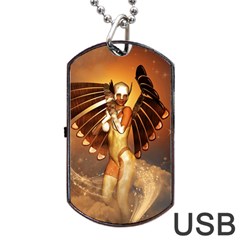 Beautiful Angel In The Sky Dog Tag Usb Flash (two Sides)  by FantasyWorld7