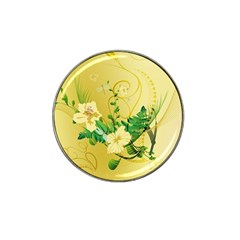 Wonderful Soft Yellow Flowers With Leaves Hat Clip Ball Marker (4 Pack) by FantasyWorld7