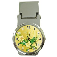 Wonderful Soft Yellow Flowers With Leaves Money Clip Watches by FantasyWorld7