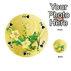 Wonderful Soft Yellow Flowers With Leaves Playing Cards 54 (round)  by FantasyWorld7