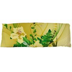 Wonderful Soft Yellow Flowers With Leaves Body Pillow Cases Dakimakura (two Sides)  by FantasyWorld7