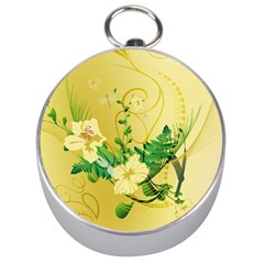 Wonderful Soft Yellow Flowers With Leaves Silver Compasses by FantasyWorld7