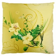 Wonderful Soft Yellow Flowers With Leaves Standard Flano Cushion Cases (one Side)  by FantasyWorld7