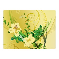 Wonderful Soft Yellow Flowers With Leaves Double Sided Flano Blanket (mini)  by FantasyWorld7