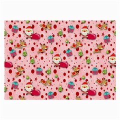 Red Christmas Pattern Large Glasses Cloth (2-side) by KirstenStar