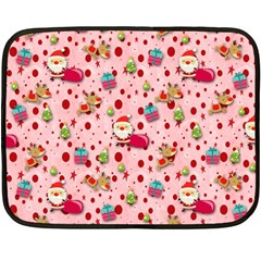 Red Christmas Pattern Double Sided Fleece Blanket (mini)  by KirstenStar