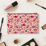 Red Christmas Pattern Cosmetic Bag (Medium)  Back