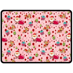 Red Christmas Pattern Fleece Blanket (large)  by KirstenStar