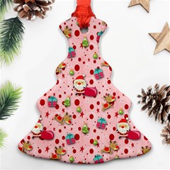 Red Christmas Pattern Christmas Tree Ornament (2 Sides)