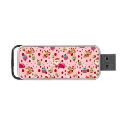 Red Christmas Pattern Portable Usb Flash (one Side) by KirstenStar