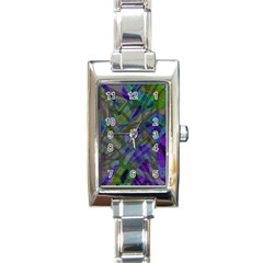 Colorful Abstract Stained Glass G301 Rectangle Italian Charm Watches by MedusArt