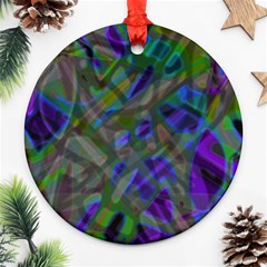 Colorful Abstract Stained Glass G301 Ornament (round)  by MedusArt