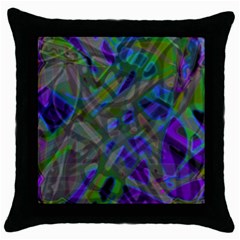 Colorful Abstract Stained Glass G301 Throw Pillow Cases (black) by MedusArt