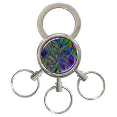 Colorful Abstract Stained Glass G301 3-ring Key Chains by MedusArt