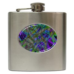 Colorful Abstract Stained Glass G301 Hip Flask (6 Oz) by MedusArt