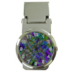 Colorful Abstract Stained Glass G301 Money Clip Watches by MedusArt