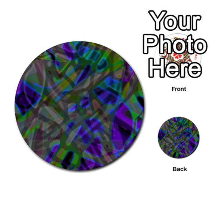 Colorful Abstract Stained Glass G301 Multi-purpose Cards (Round) 