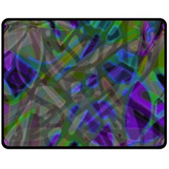 Colorful Abstract Stained Glass G301 Fleece Blanket (medium)  by MedusArt