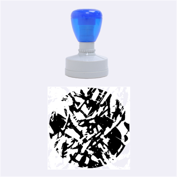 Colorful Abstract Stained Glass G301 Rubber Round Stamps (Medium)