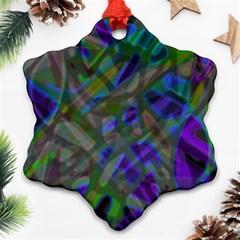 Colorful Abstract Stained Glass G301 Ornament (snowflake)  by MedusArt