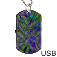 Colorful Abstract Stained Glass G301 Dog Tag Usb Flash (one Side) by MedusArt