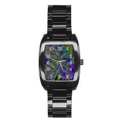 Colorful Abstract Stained Glass G301 Stainless Steel Barrel Watch by MedusArt