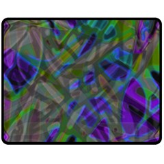 Colorful Abstract Stained Glass G301 Double Sided Fleece Blanket (medium)  by MedusArt