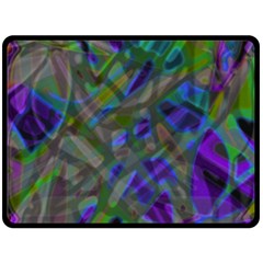 Colorful Abstract Stained Glass G301 Double Sided Fleece Blanket (large)  by MedusArt