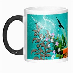 Surfboard With Palm And Flowers Morph Mugs by FantasyWorld7