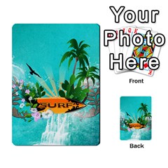 Surfboard With Palm And Flowers Multi-purpose Cards (rectangle)  by FantasyWorld7