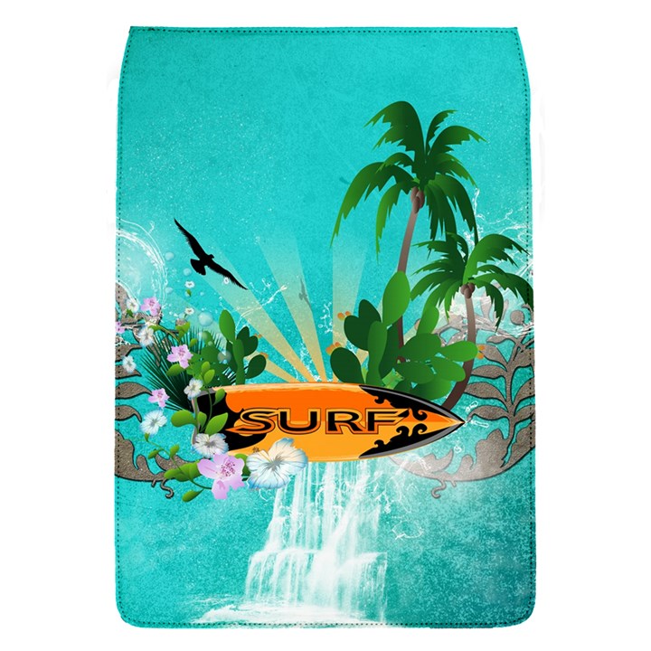 Surfboard With Palm And Flowers Flap Covers (S) 