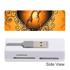 Funny Cute Giraffe With Your Child In A Heart Memory Card Reader (stick)  by FantasyWorld7