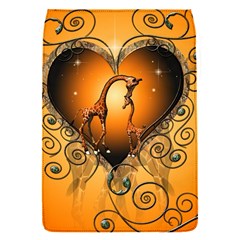 Funny Cute Giraffe With Your Child In A Heart Flap Covers (s)  by FantasyWorld7