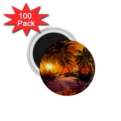 Wonderful Sunset In  A Fantasy World 1 75  Magnets (100 Pack)  by FantasyWorld7