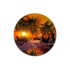 Wonderful Sunset In  A Fantasy World Magnet 3  (round) by FantasyWorld7