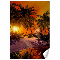 Wonderful Sunset In  A Fantasy World Canvas 12  X 18   by FantasyWorld7