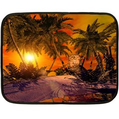 Wonderful Sunset In  A Fantasy World Fleece Blanket (mini) by FantasyWorld7