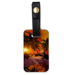 Wonderful Sunset In  A Fantasy World Luggage Tags (one Side)  by FantasyWorld7