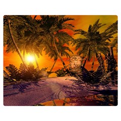 Wonderful Sunset In  A Fantasy World Double Sided Flano Blanket (medium)  by FantasyWorld7