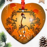 Funny, Cute Christmas Giraffe Ornament (Heart) 