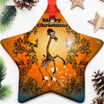 Funny, Cute Christmas Giraffe Ornament (Star) 