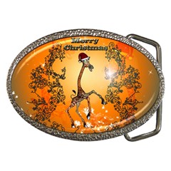 Funny, Cute Christmas Giraffe Belt Buckles