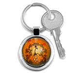 Funny, Cute Christmas Giraffe Key Chains (Round) 