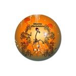 Funny, Cute Christmas Giraffe Magnet 3  (Round)